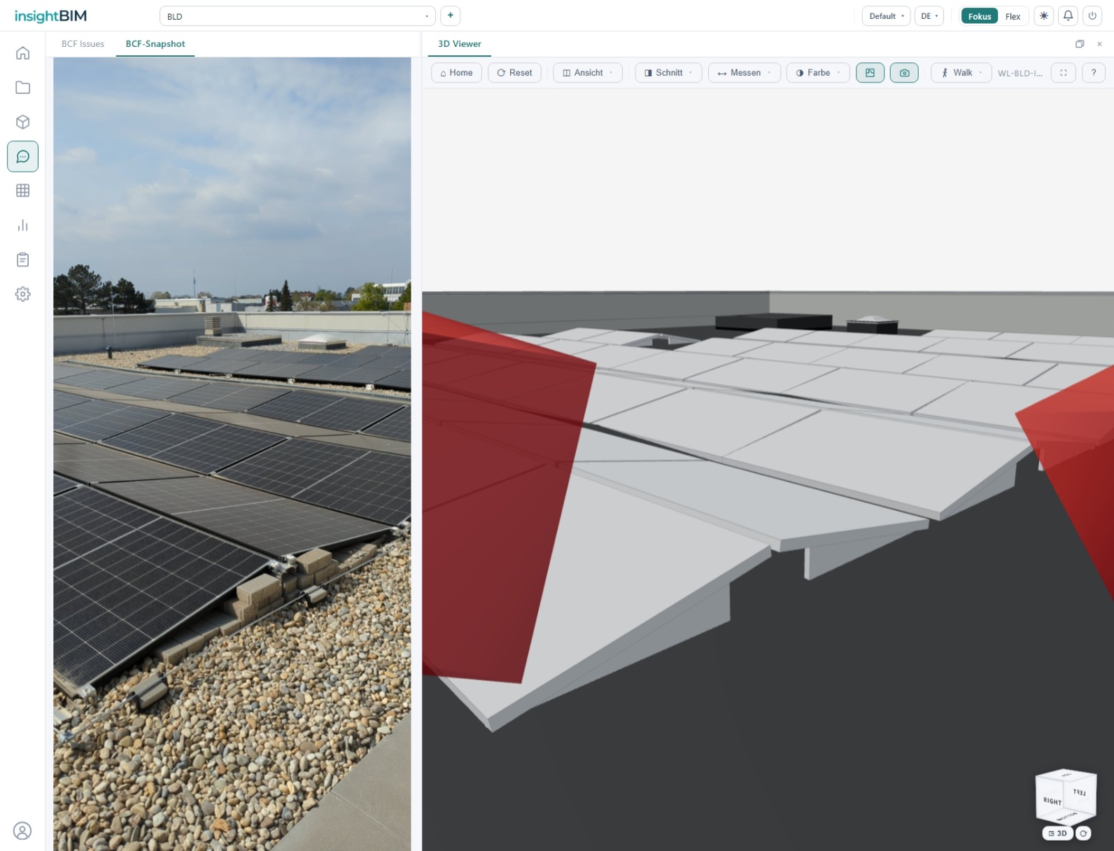 FotoDoku: Baustellenfoto als BCF-Snapshot neben dem 3D-Viewer